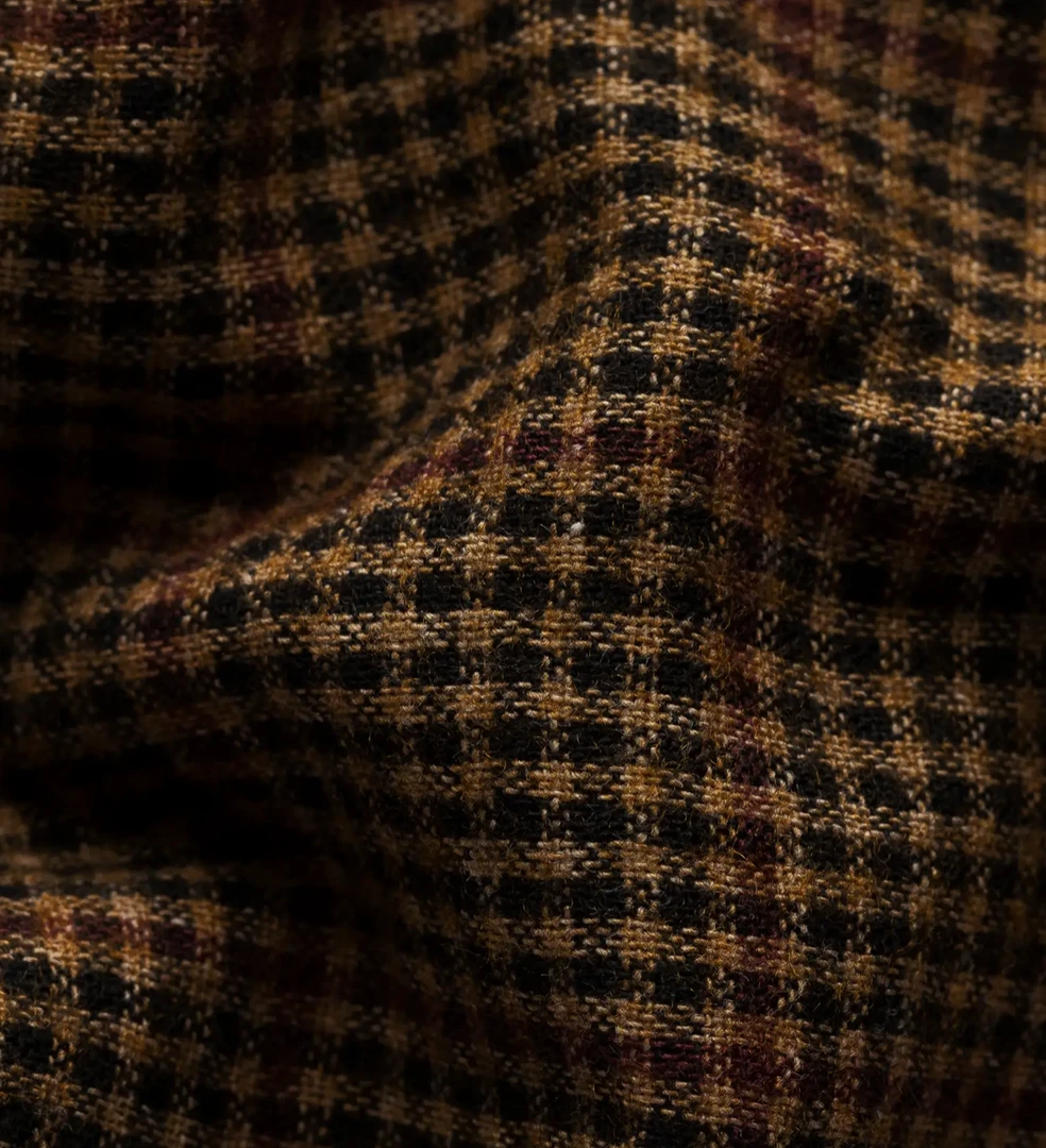 Off The Water Eton Brown Checked Cotton Wool Cashmere Over Shirt 3 Off The Water Eton Brown Checked Cotton Wool Cashmere Over Shirt
