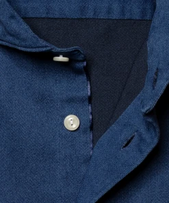 Eton Blue Satin Indigo CONTEMPORARY FIT Shirt Off The Water