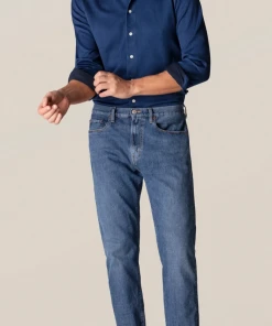 Eton Blue Satin Indigo Slim Fit