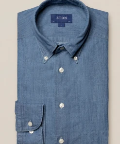 Eton Off The Water Garment Washed Light Blue Denim Shirt 7 Eton Off The Water Garment Washed Light Blue Denim Shirt