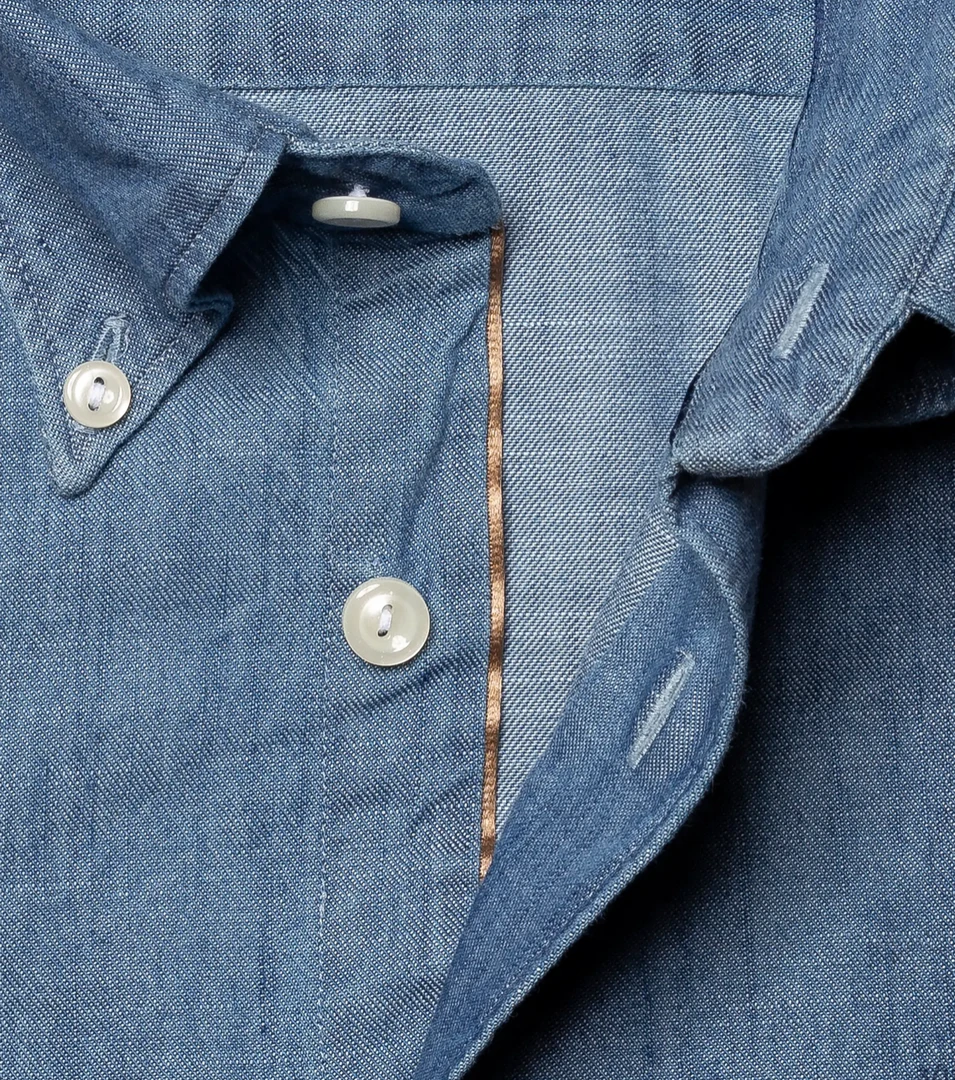 Eton Off The Water Garment Washed Light Blue Denim Shirt 3 Eton Off The Water Garment Washed Light Blue Denim Shirt