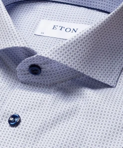 Eton Blue Micro Print Slim Fit Off The Water