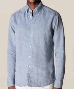 Eton Blue Linen Button Down Off The Water