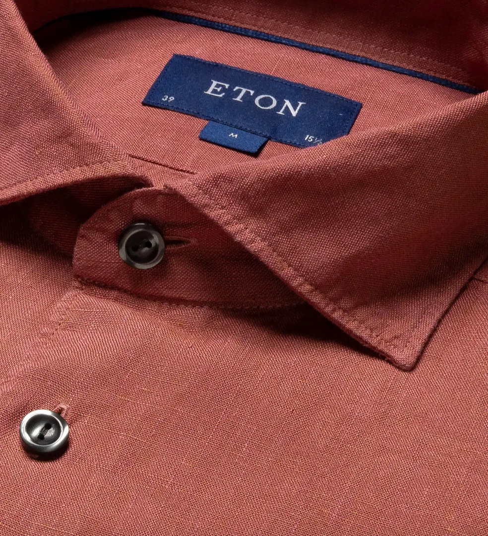 Eton Red Linen Cut Away Collar 2 Eton Red Linen Cut Away Collar