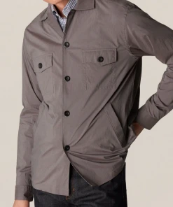 Eton Grey Brown Wind Overshirt Off The Water