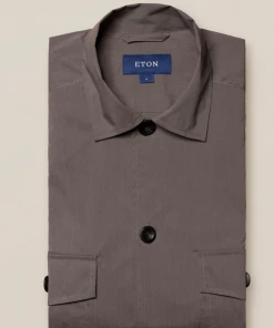 Eton Grey Brown Wind Overshirt Off The Water