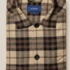 Off The Water Eton Brown Cotton Check Cotton Wool Cashmere Overshirt