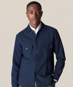 Eton Double Faced Overshirt Blue Off The Water