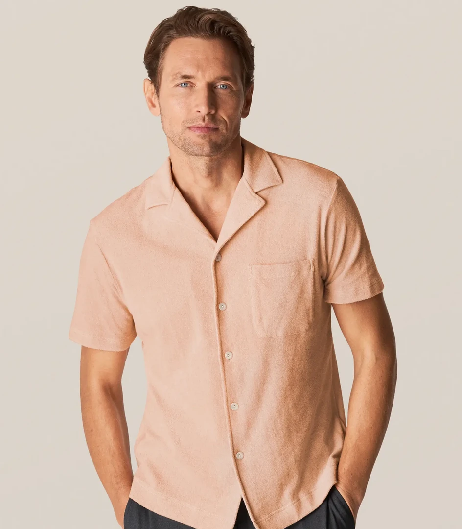 Eton Orange Terry Cloth Resort Shirt Off The Water 1 Eton Orange Terry Cloth Resort Shirt Off The Water