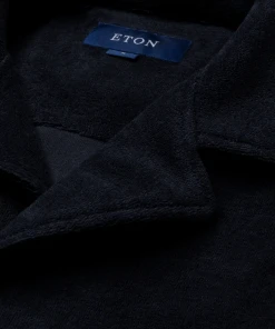 Off The Water Eton Dark Navy Terry Cloth Resort Shirt