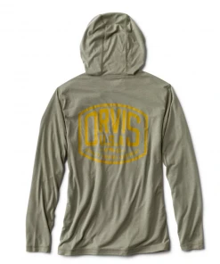Orvis Off The Water Logo Drirelease Hoodie In Moss Green