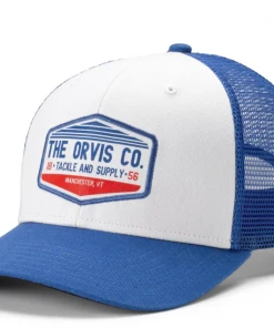 Rod & Rivet Orvis Rocky River Trucker Hat Blue/White Off The Water