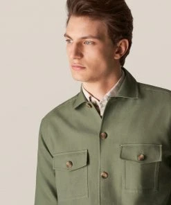Eton Double Faced Overshirt Green Off The Water