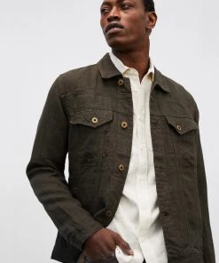 Billy Reid Tupelo Trucker Jacket Linen Off The Water